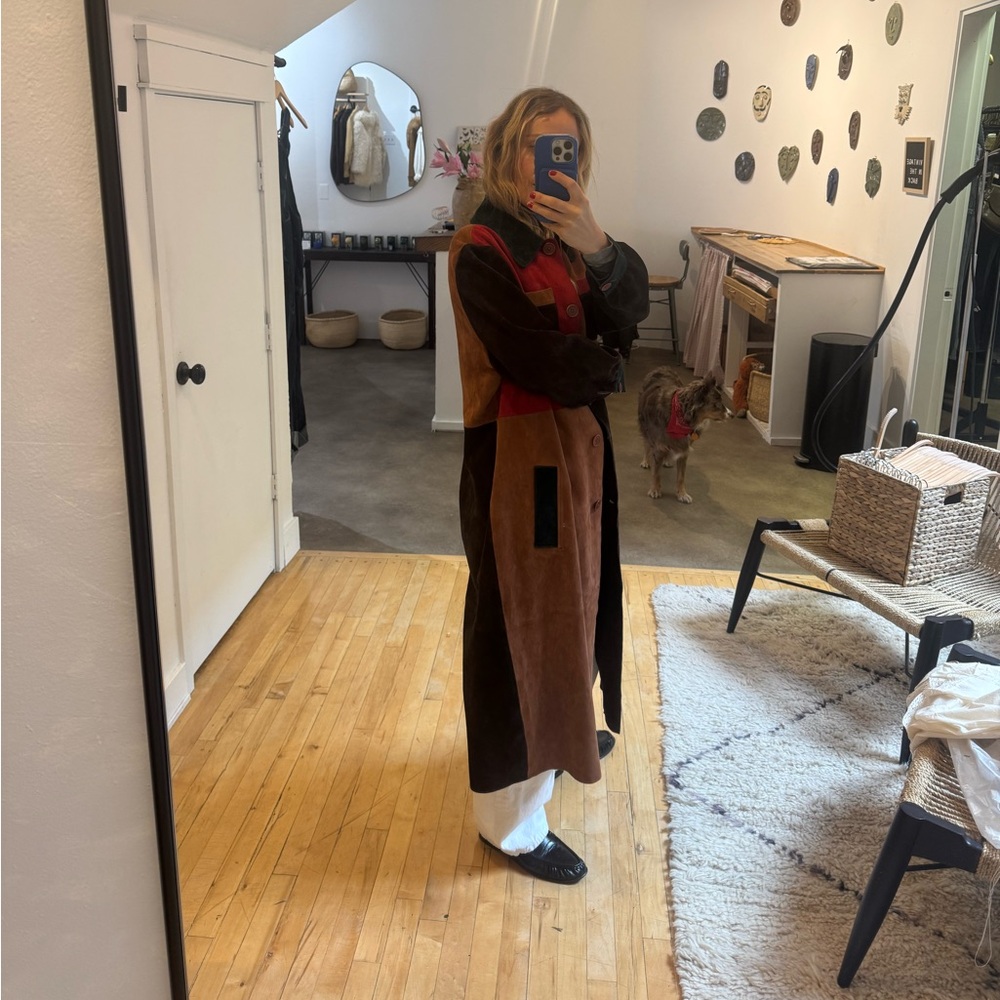 Suede Rixo Patchwork Coat - M - image 8